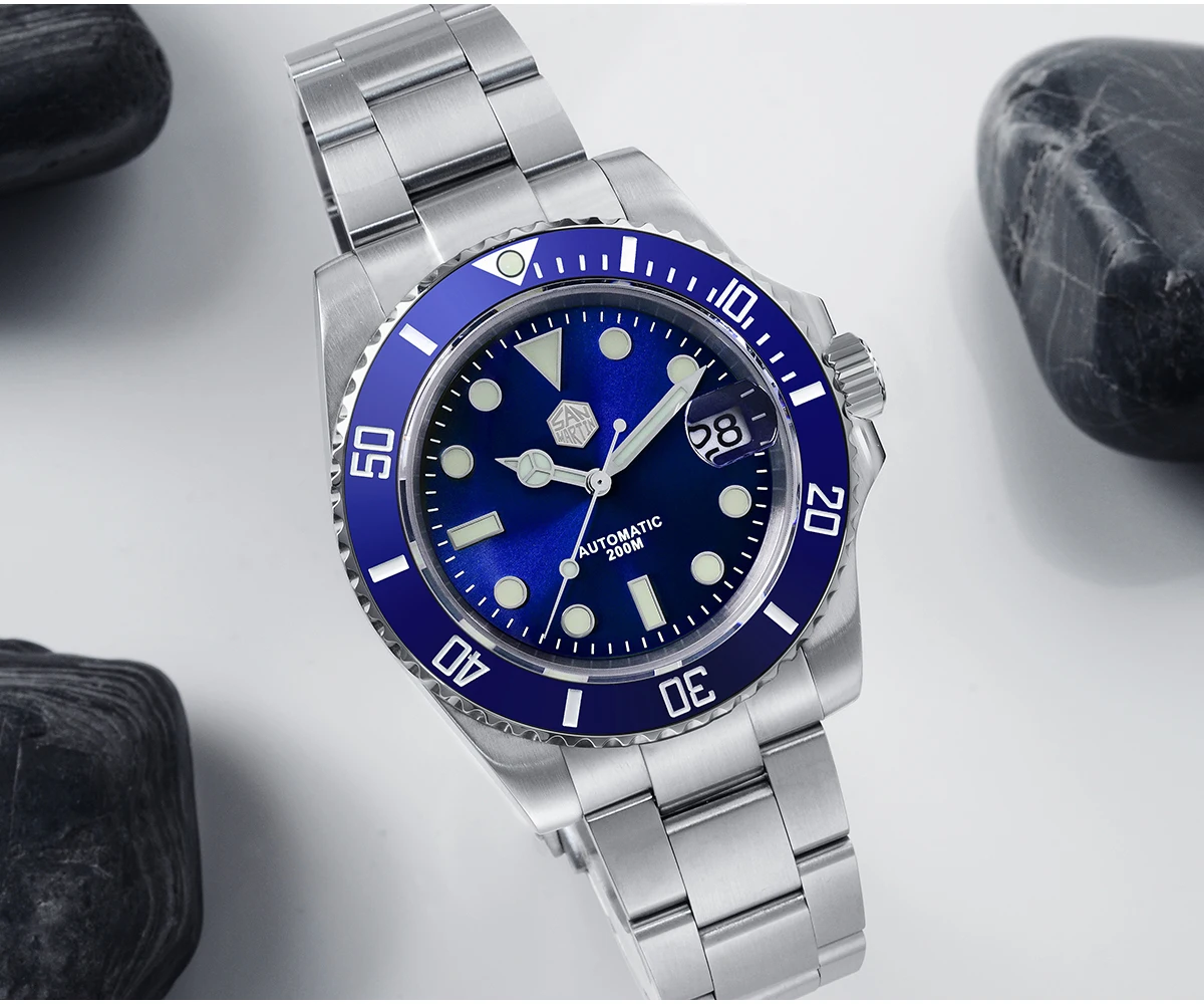 San Martin Diving Watch Automatic Watch new SN017-G with hexagonal logo crown