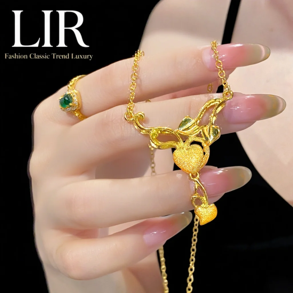 

LIR Fadeless Non - deformable Necklace: Latest Plating, Double - Layered Heart Pendant, “Two Hearts as One” Meaning,
