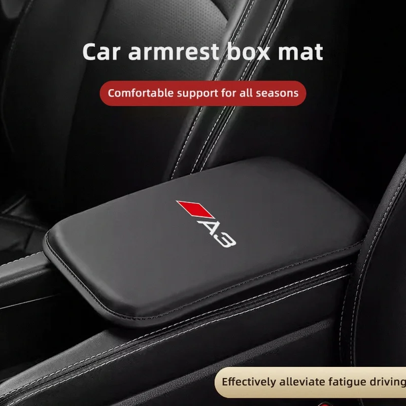 Car Leather Armrest Box Cushion Mat Arm Rest Protection Pad For Audi A1 A3 8P 8V A4 B6 B7 B8 B9 A5 A6 C7 C8 A7 A8 Q2 Q3 Q5 Q7 Q8