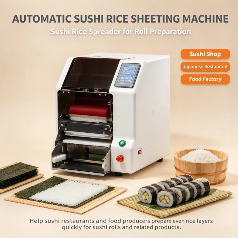 Customized Fully  Automatic Commercial Kitchen Equipment Sushi Rolling Wrapping Machine Includes Rice Laying Seaweed Rolling