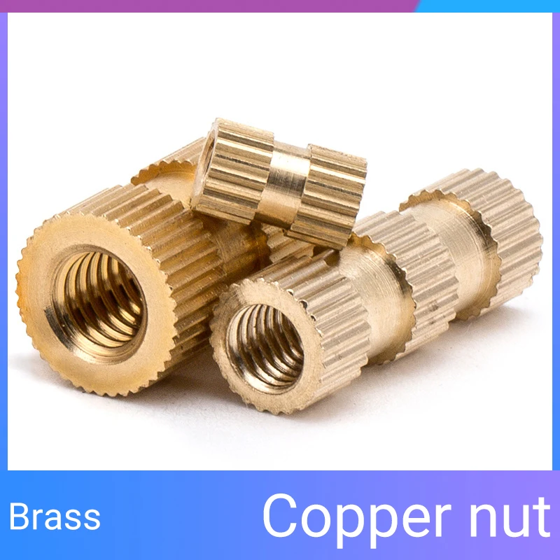 Brass Insert Nut M2 M2.5 M3 M4 M5 M6 Hot Melt Nutsert Injection Molding Knurled Embedded Copper Heat Thread Nuts Inserts