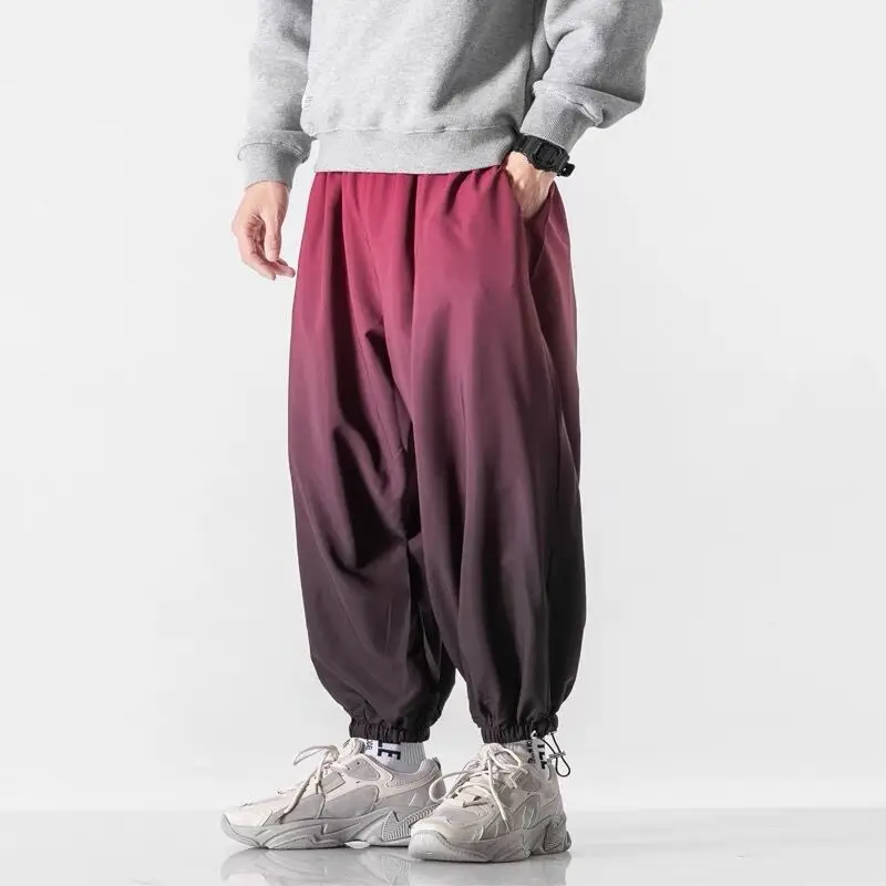 Large Size 5XL Men Gradient Color Pants Chic Design Harem Streetwear Ins Korean Younthful Vatality Pants Dance Party Sweatpants