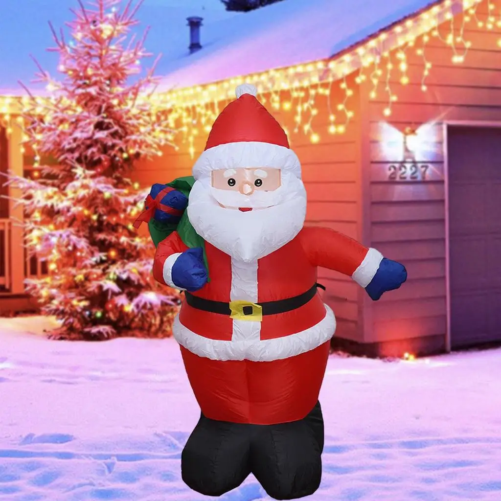 Inflatable Santa Claus Christmas Decor 120cm Backpack Welcome Arches Decoration for New Year Christmas EU Adaptor