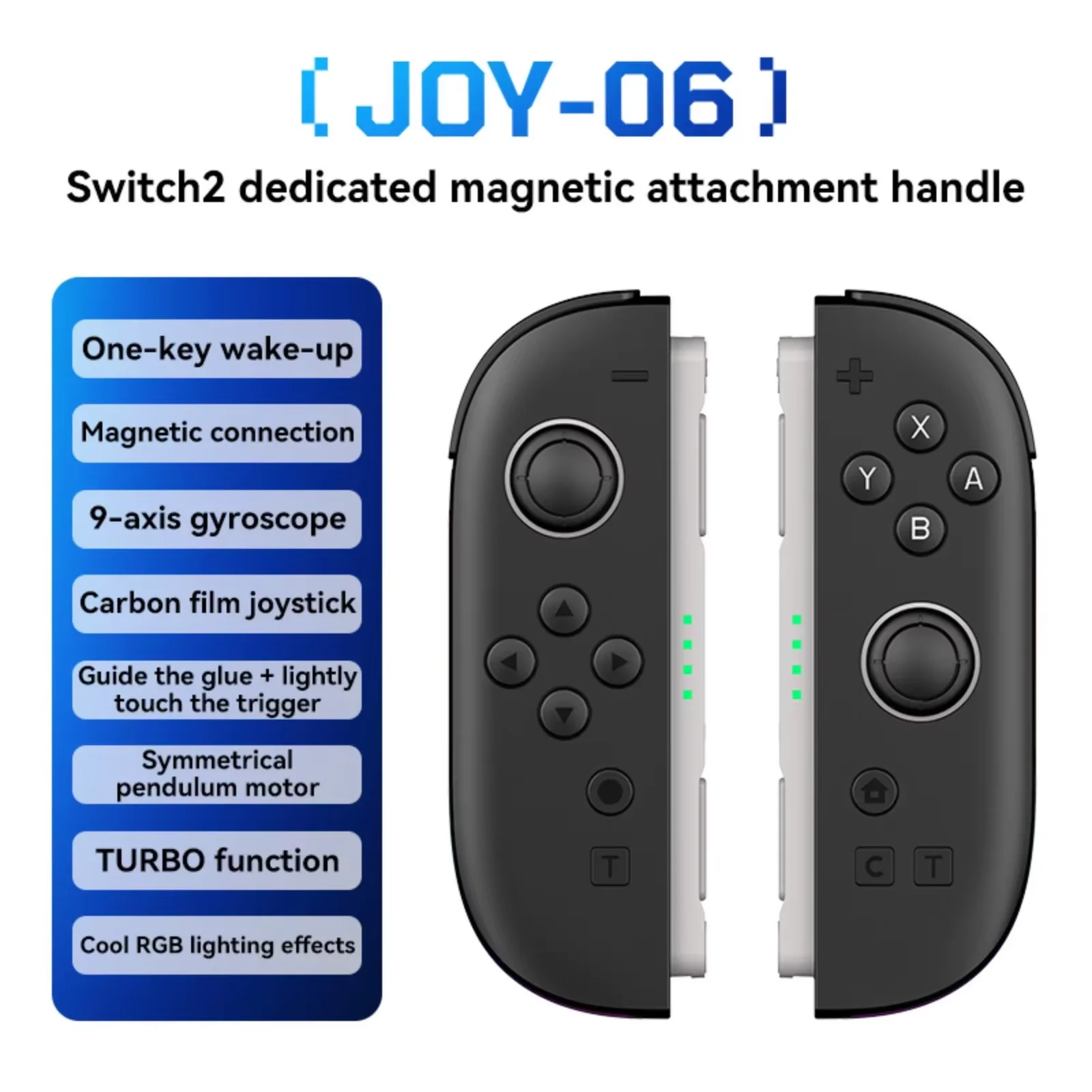 Switch 2 Wireless Joy-Con Controller RGB Hall Effect Joystick 6-Axis Gyro Turbo Vibration Gamepad Accessories image 3