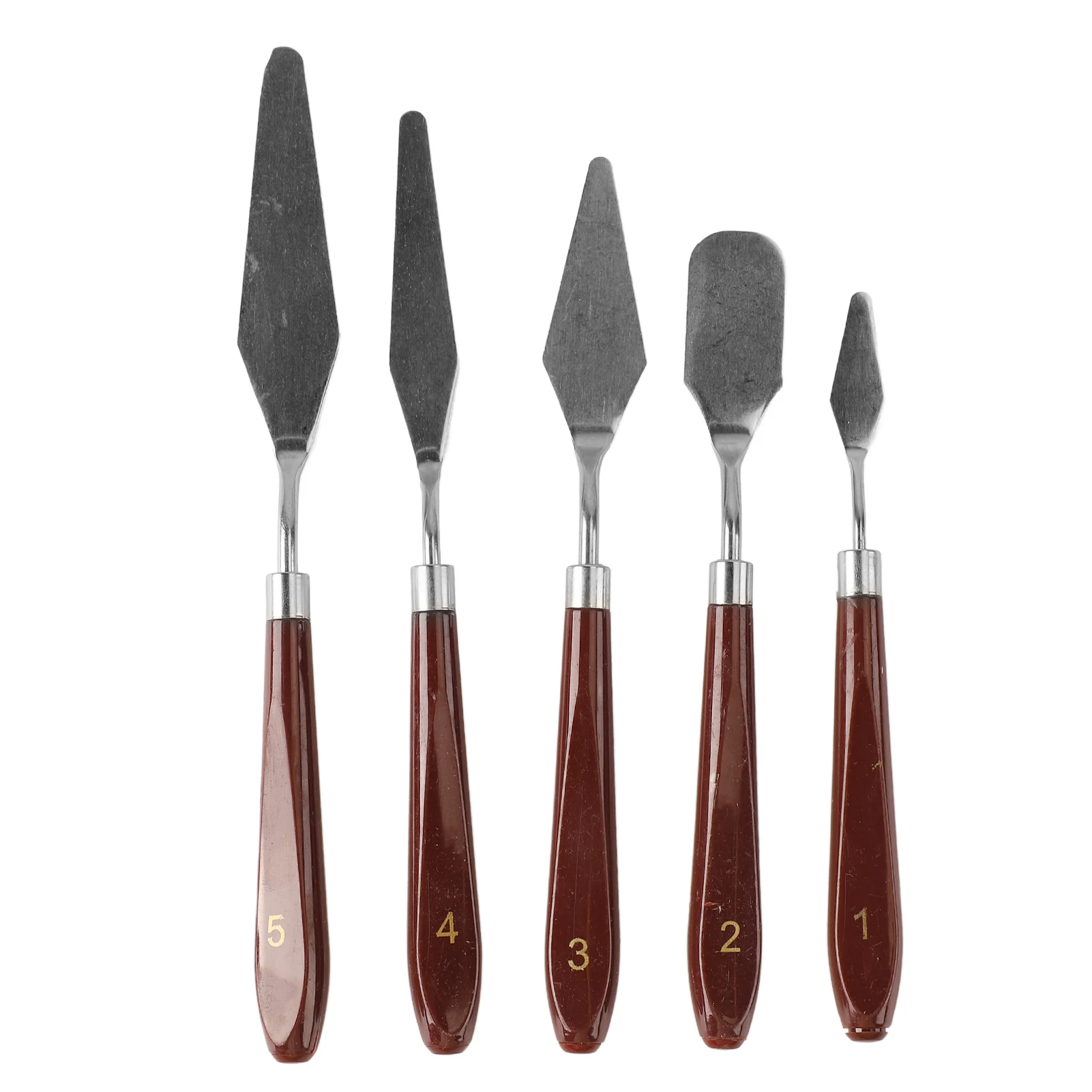 Painting Knife Set Multi Purpose Wooden Handle Elastic  Palette Knife Stainless Steel Blade for Theater Work