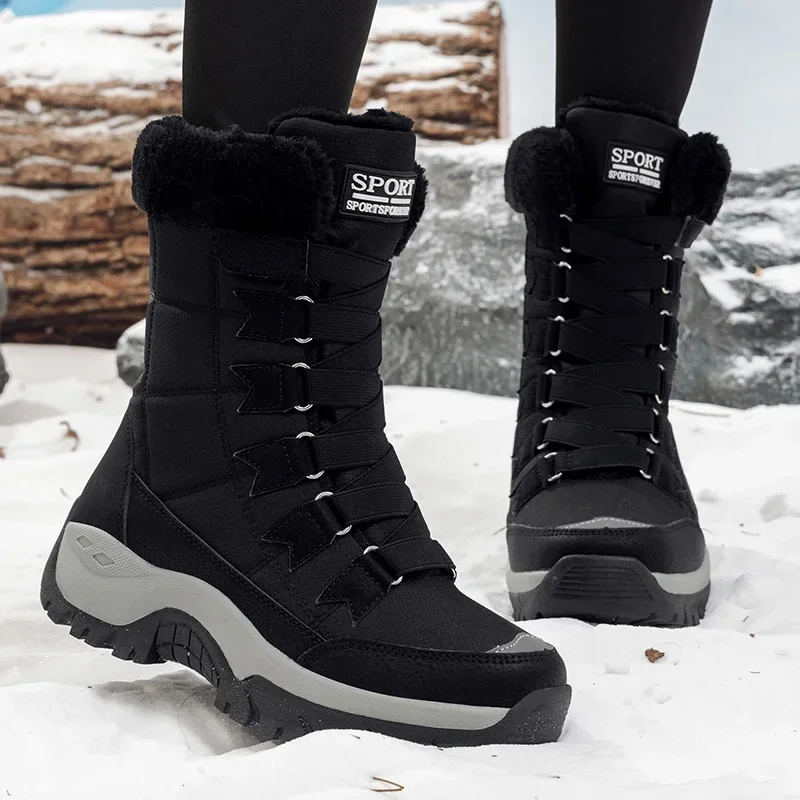 New Winter Women Boots High Quality Warm Women's Snow Boots Comfortable Ankle Boots Outdoor Waterproof Hiking Boots Size 36-42