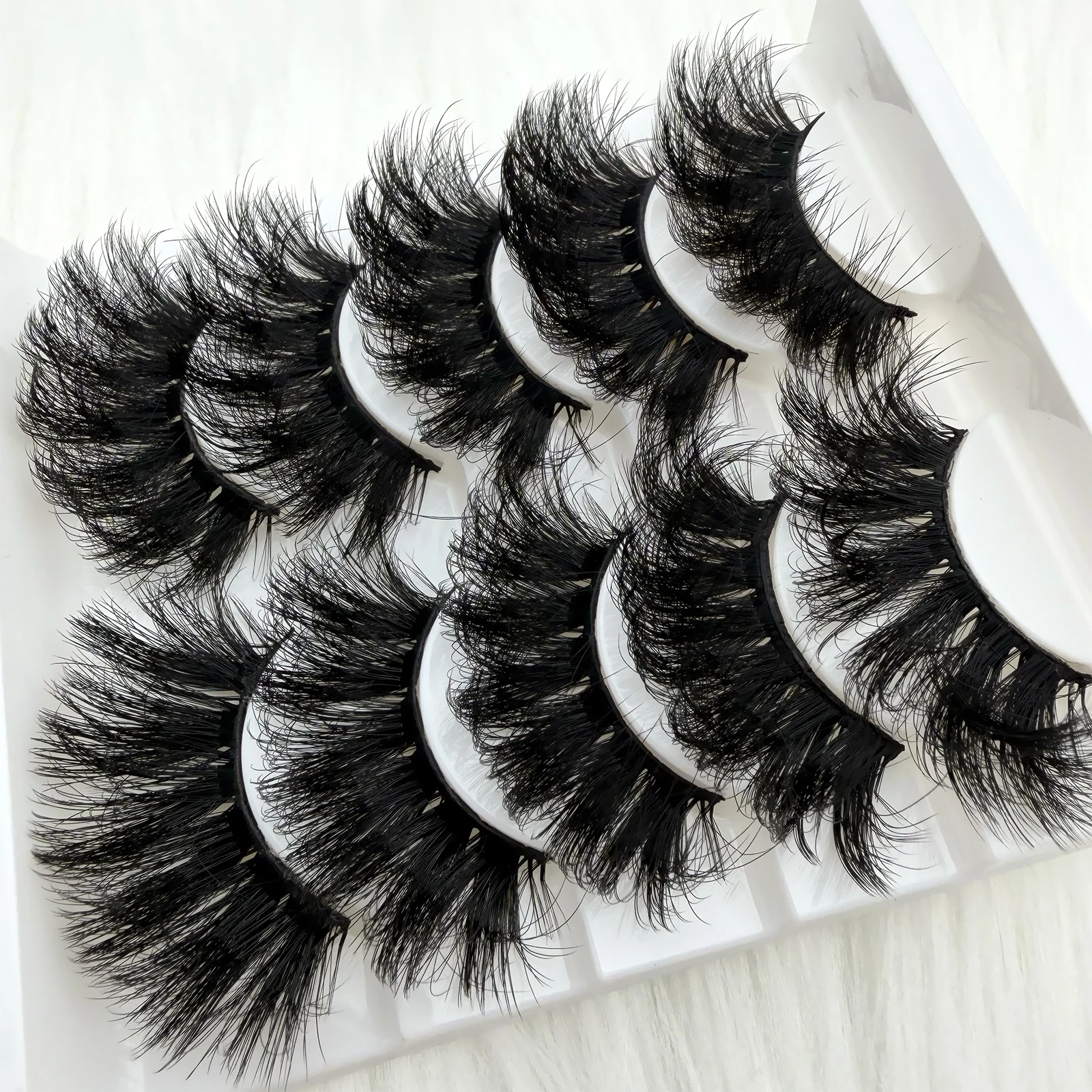 5 Paar künstliche Nerz-Wimpern, dramatisches Volumen, dicke Wimpernverlängerung, flauschige natürliche falsche Wimpern für Bühne, Cosplay, Party, Make-up