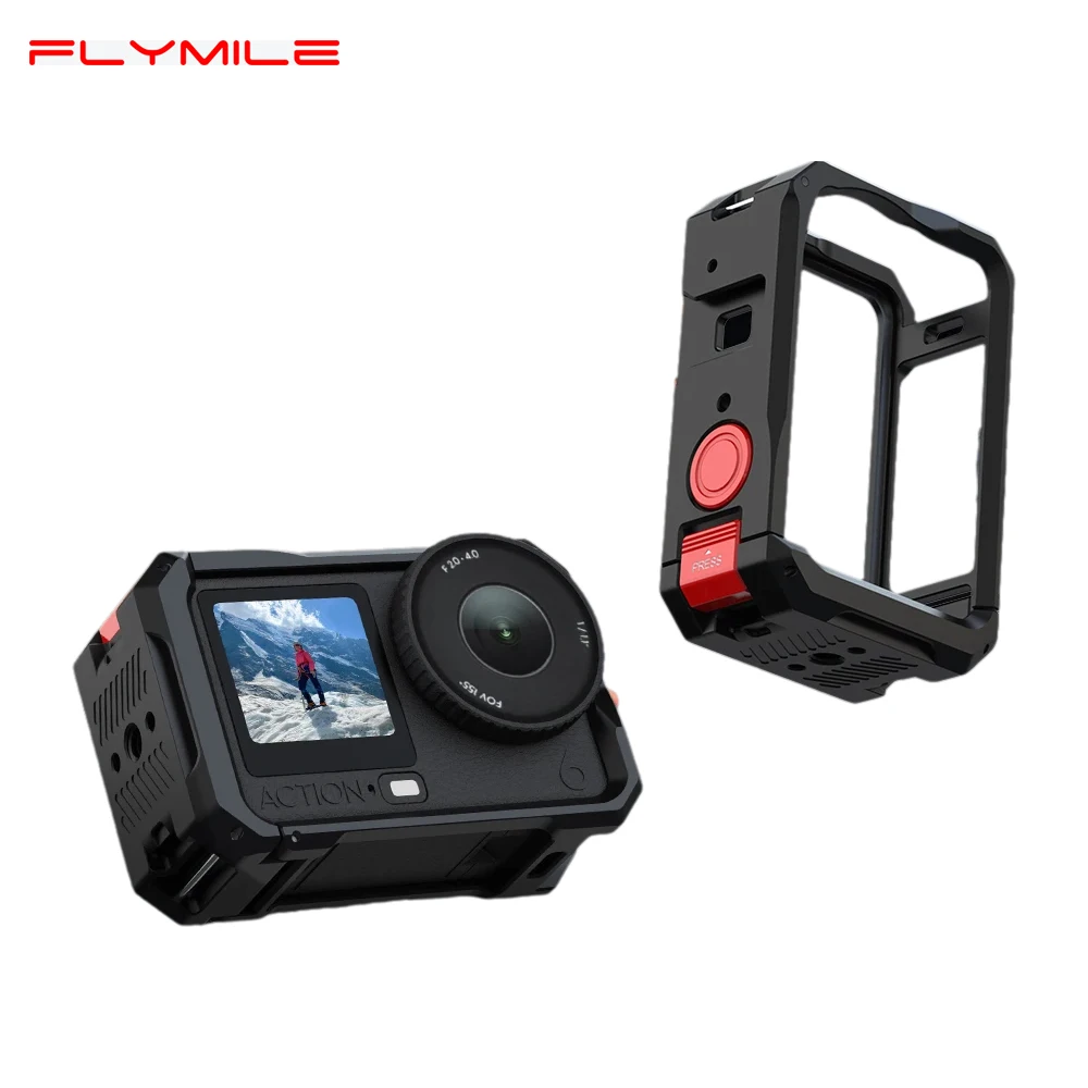 

Металлическая клетка Flymile для камеры DJI Osmo Action 6, защитная рамка, устойчивый к царапинам корпус из алюминиевого сплава, аксессуары для камеры