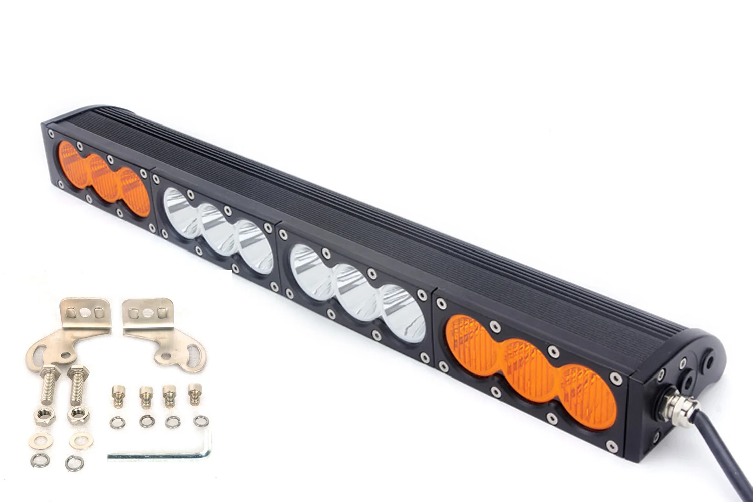 Single Row 22 Inch 120w Dual Color 12V Off Road Light Bar Spot Flood Combo LED bar for Truck 4X4 ATV Car Driving Fog Light