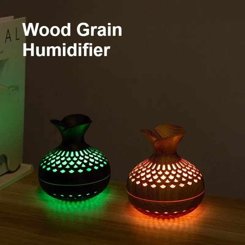 300ml USB ไม้ GRAIN Humidifier Aroma Diffuser Atomizer ในครัวเรือน Humidifier Hydrating Instrument Desktop Humidifier Humidifer