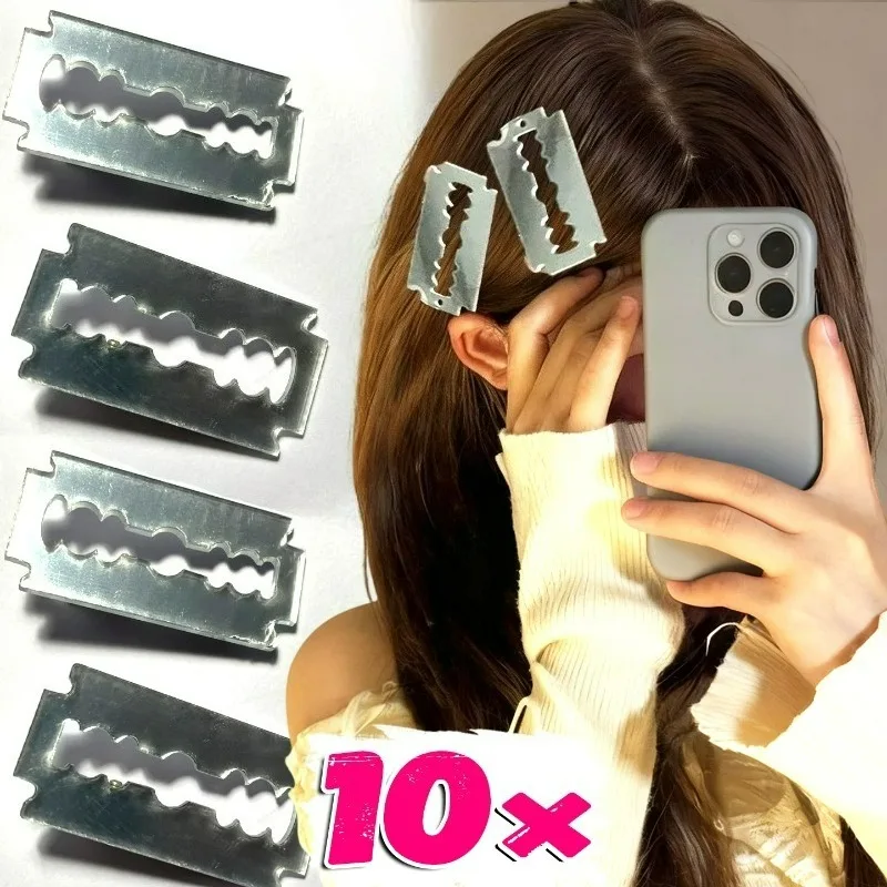 

2/10 шт., заколки для волос с имитацией лезвия, забавные креативные акриловые челки, боковая заколка для женщин, забавная форма ножа, заколки для волос в стиле панк, готики