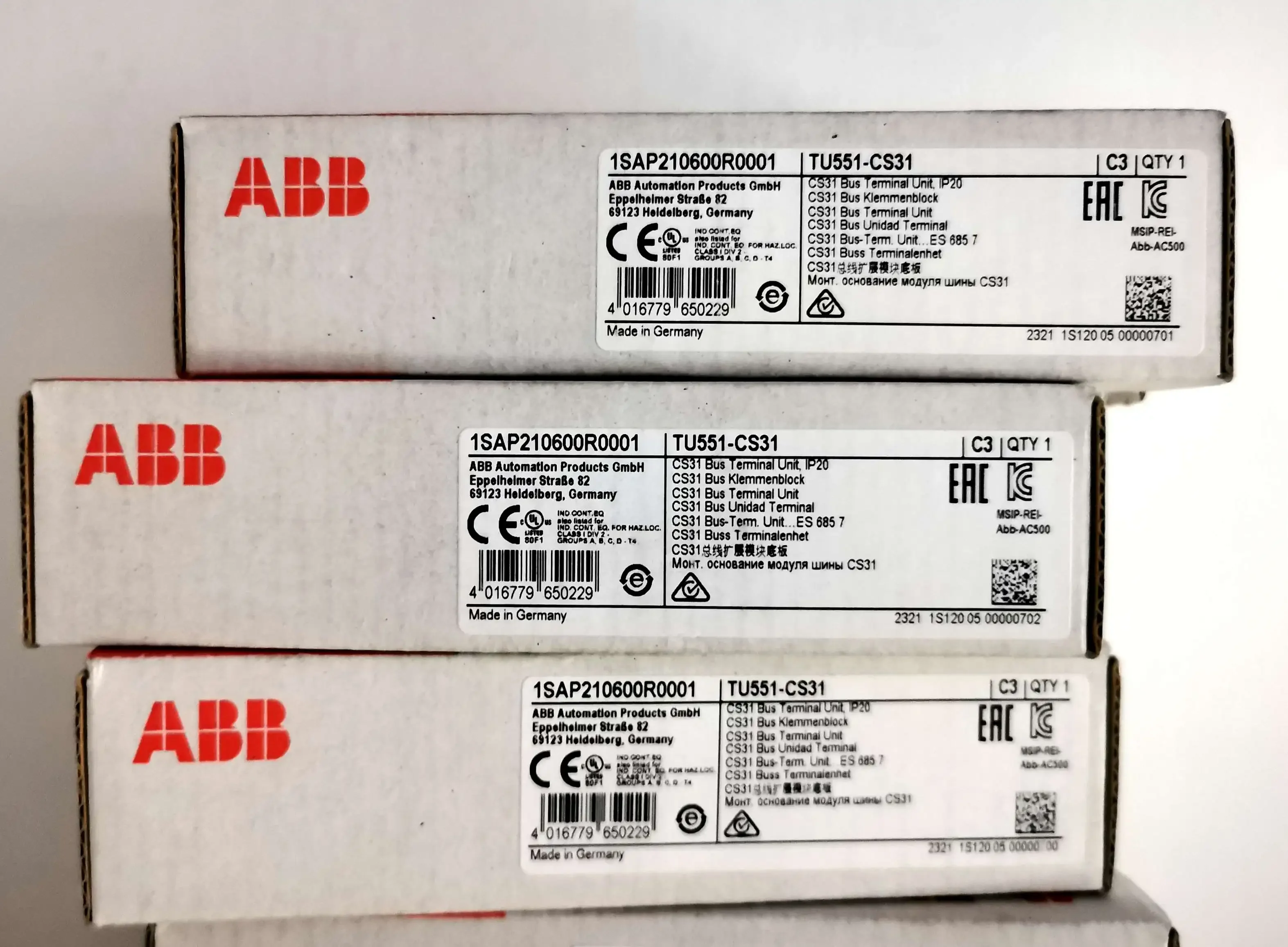 2025 TU551-CS31 ABB Genuine Communication Module Base AC500 PLC In Stock