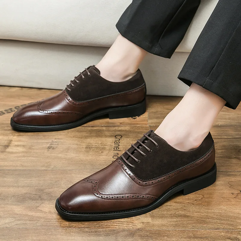 

2023 Luxury designer New Handcrafted Mens Oxford Shoes Leather Brogue Dress Shoes Classic Business Formal Shoes for Man