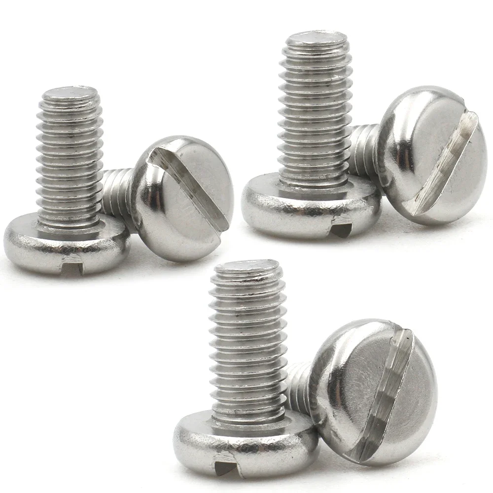 2/5/10/50pcs M1.6 M2 M2.5 M3 M4 M5 M6 M8 M10 GB65 A2-70 304 Stainless Steel Slotted Slot Cap Column Round Head Screw Bolt