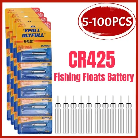 5-100PCS 낚시 플로트 배터리 CR425 야간 낚시 플로트 빛 빛나는 3.6V 전기 플로트 배터리 낚시 액세서리