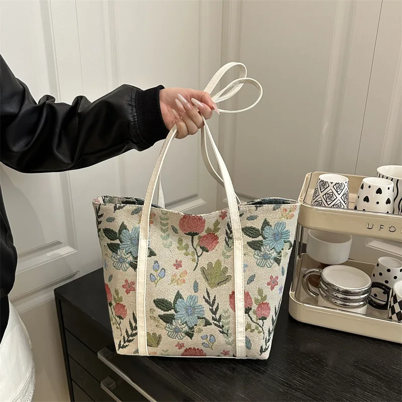 

Large Capacity Trendy Tote Bag for Women Shoulder Bags Fashionable Canvas Underarm Bag Shopping Bags Class Bags for Girl Сумка