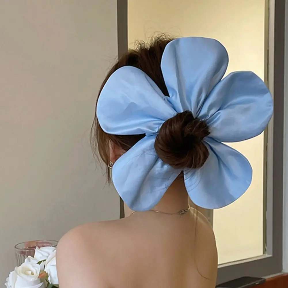 Sweet Large Flower Hair Rope Cloth Three-dimensional Flower Hair Circle Girl Headband Elegant Hair Accessories For Women Fashion