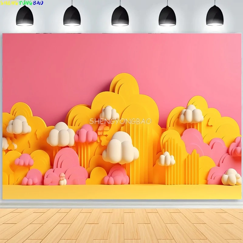 

Studio Is Decorated With Balloons Blue Holiday Photography Backdrops Props Baby Newborn Birthday Party Photo Background DA-06