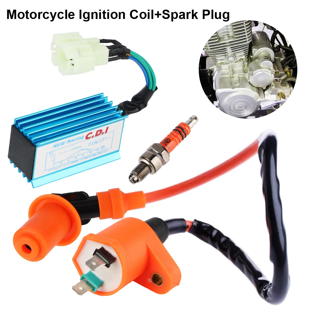 For GY6 50/125/150cc ATV Beach Buggy CDI Ignition System Coil Engine Test Motorcycle Ignition Coil Spark Plug Car Repair Tools