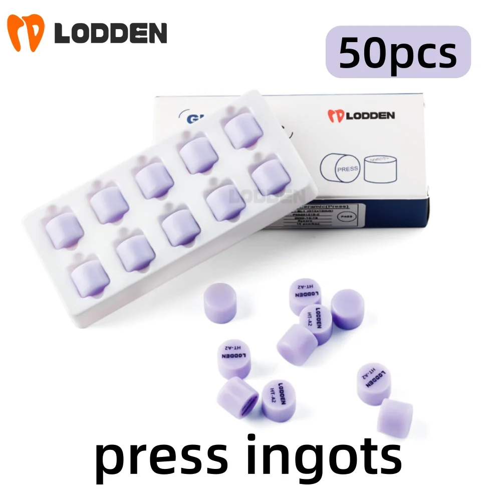 50pcs/boxes Dental Purple Press Ingot Lithium Disilicate Dental Lab Blocks Pressing for Veneer Immediate Restoration Materials