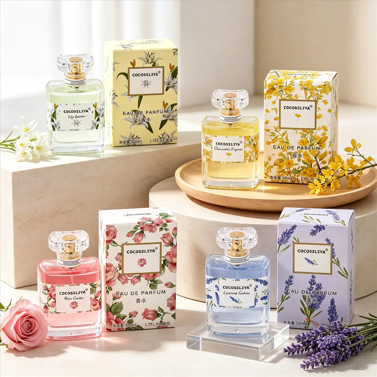 COCOSILIYA Women's Perfume, 1.7oz X 2 Pack, Unisex Fragrance, Natural Floral Scent, Lily, Rose, Osmanthus, Lavender. Fresh and Elegant, Suitable for Everyday Wear and the Office. | Ideal for Gifting or Personal Use, a Top Choice for Women's Gifts.