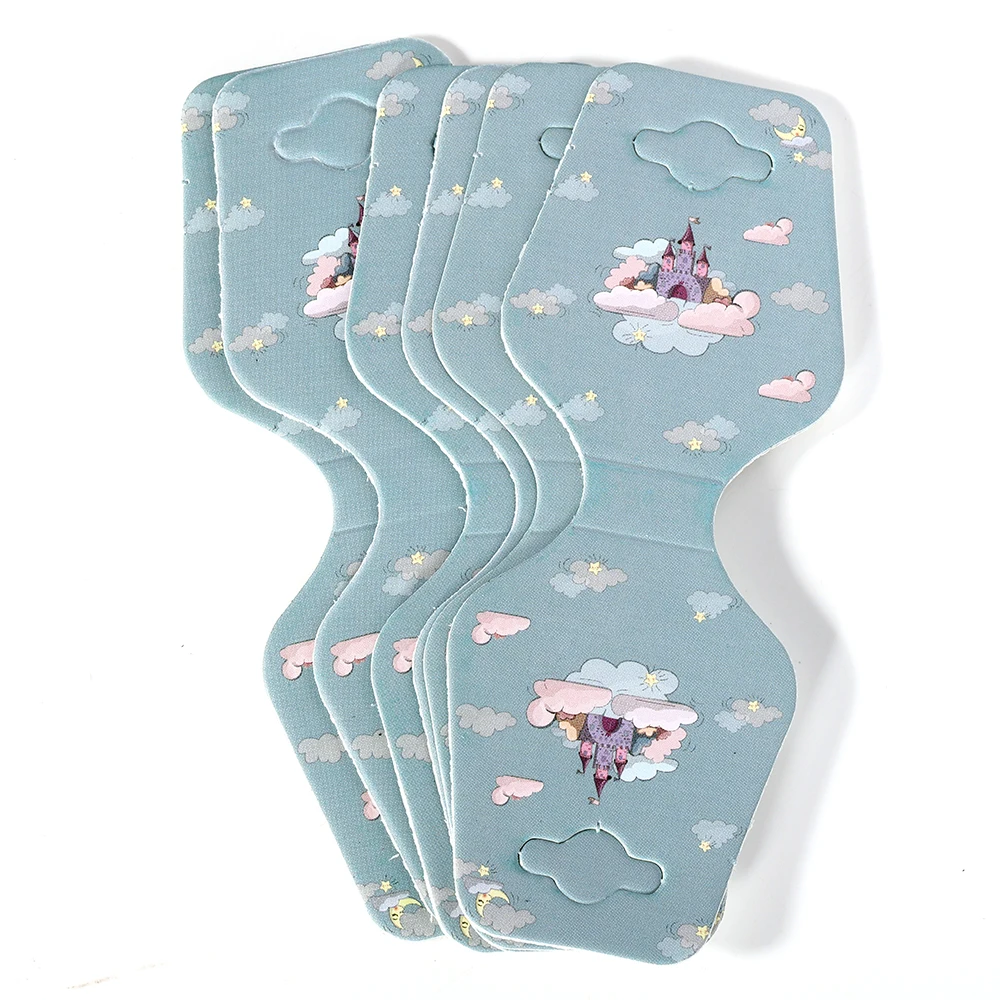50pcs Blue Paper Cards Price Tags Display Card Holder for Hairband Bracelets Jewelry Storage Packaging Handmade DIY Accessories