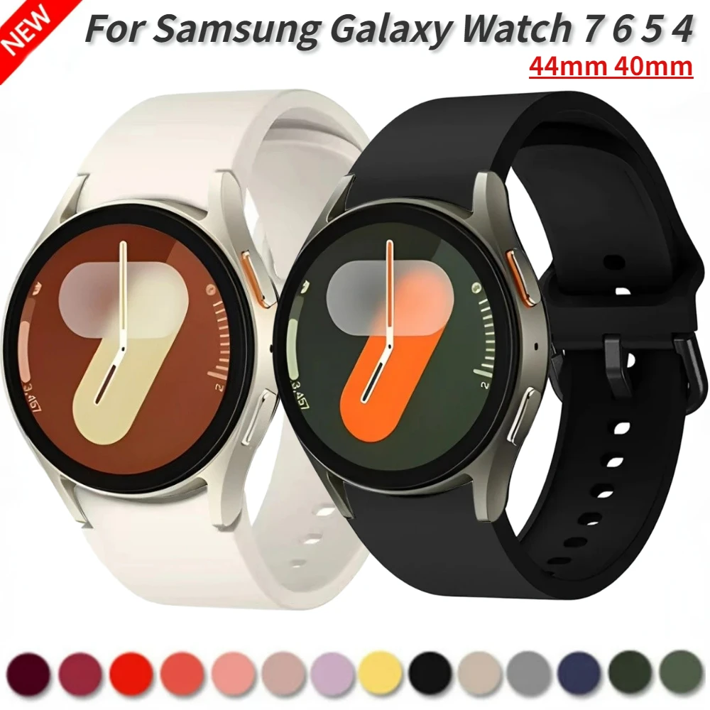 

Silicone Strap for Samsung Galaxy Watch 7 44mm 40mm/6 5 4/5 Pro 45mm No Gap Original Bracelet for Watch 6 Classic 47mm 43mm Band