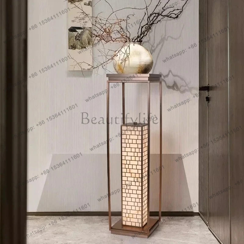 Mitation Marble Chinese Style Landing Medieval Living Room Hotel Porch Shelf Villa