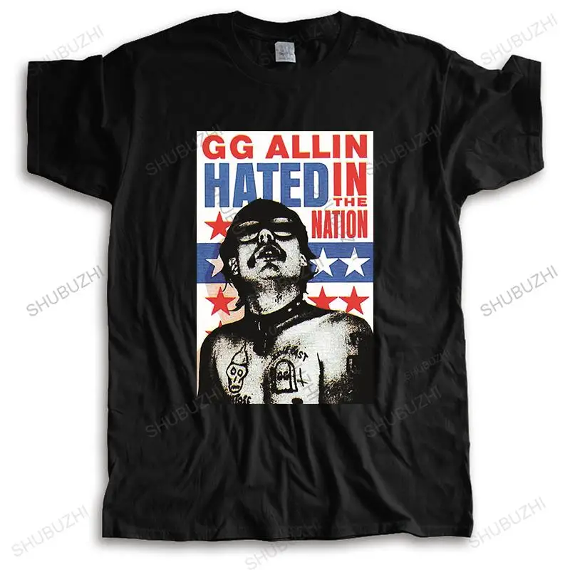 Man crew neck t-shirt short sleeve black tops for mens GG ALLIN HATED IN THE NATION Brand Cotton Tee-shirt