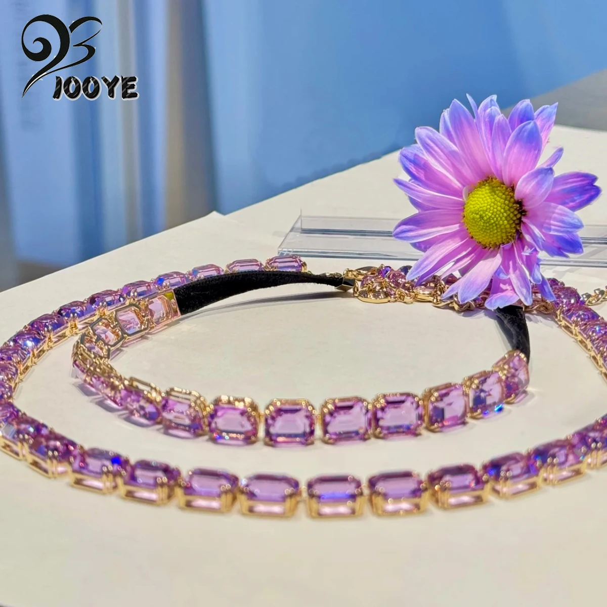 

Original 2025 New Trend Fine Jewelry Set Charm Purple Shining Crystal Fashion Necklace Bracelet Earrings Romantic Gift for Women