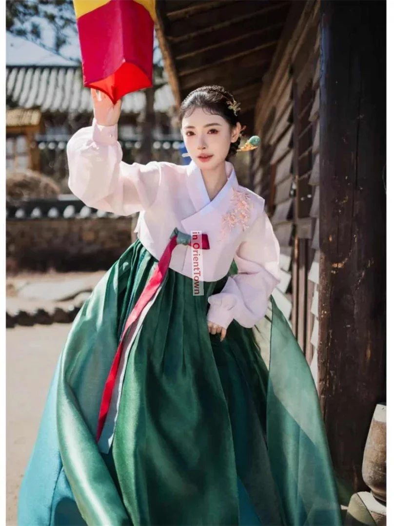 2025 nuovo coreano Jilin Yanji Brigade Shoots Costume Internet Famosa minoranza etnica Palazzo tradizionale Abito di scena Hanbok Femminile