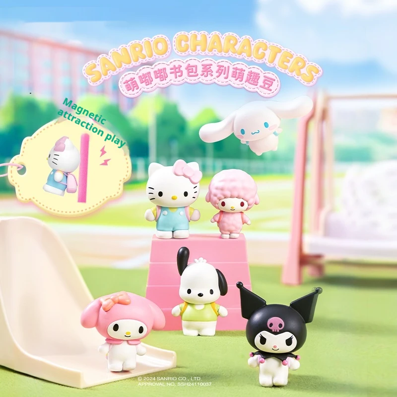 

Sanrio Kawaii Hellokitty Blind Box Backpack Pochacco Kuromi Magnetic Attraction Ornament Cinnamoroll Children Toy Birthday Gift