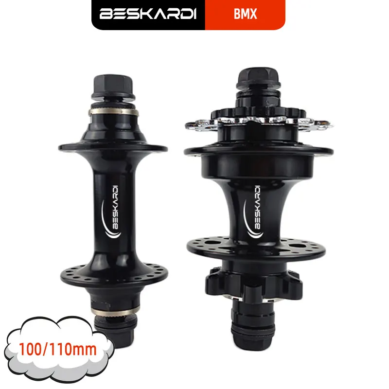 Beskardi BMX Hub 100/110mm Front 100 Rim Brake Rear 6 Bolts Disc 16T Gears Freestyle Hub Body AL7075 36 Hoels For BMX Bike