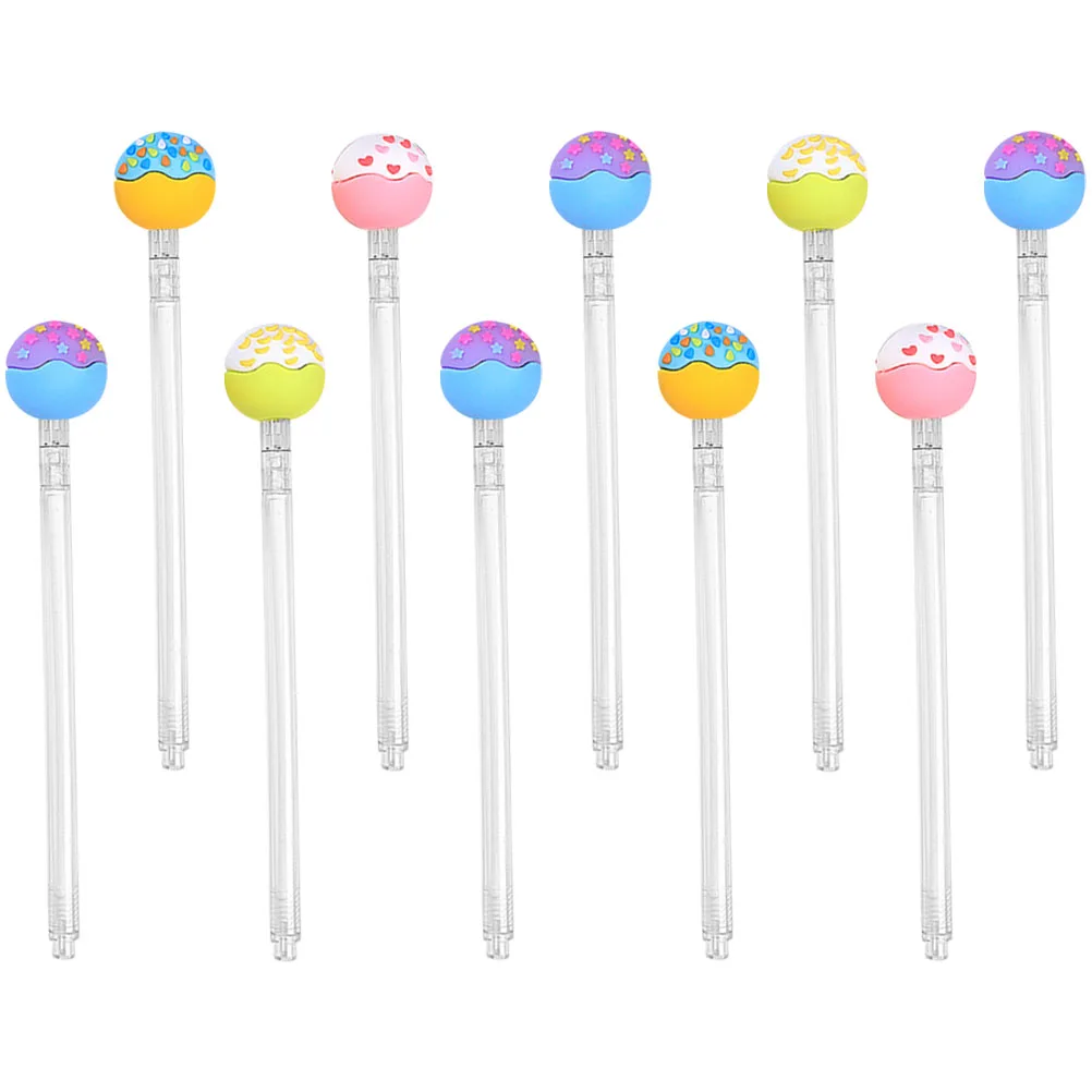 

10pcs 0.5mm Refillable Neutral Pens Black Core Creative Stationery Gel Pen for Students Mixed Colors Universal Sign
