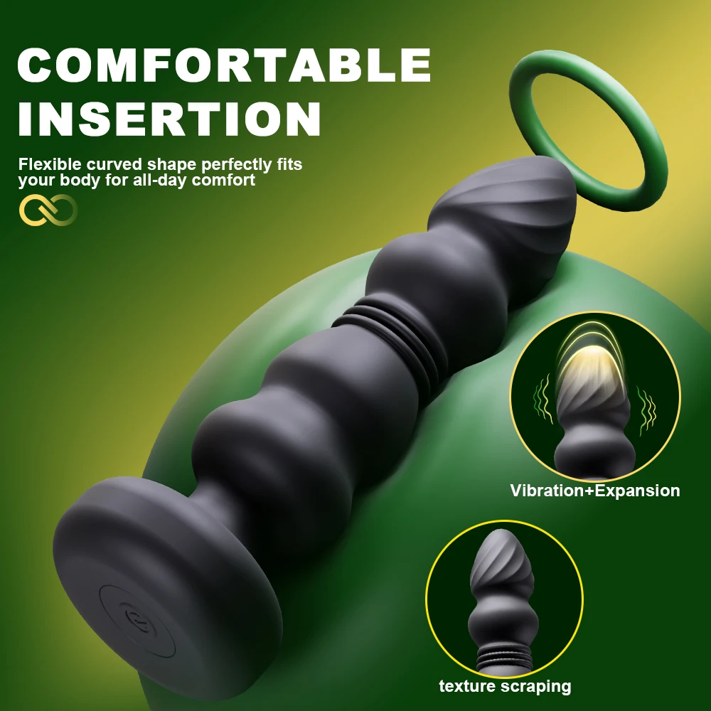 Male Telescopic Anal Vibrator for Men Prostate Massage Female Ass Butt Plug Ball Vibrating Adults Sex Toys for Women Men Gay - view 3