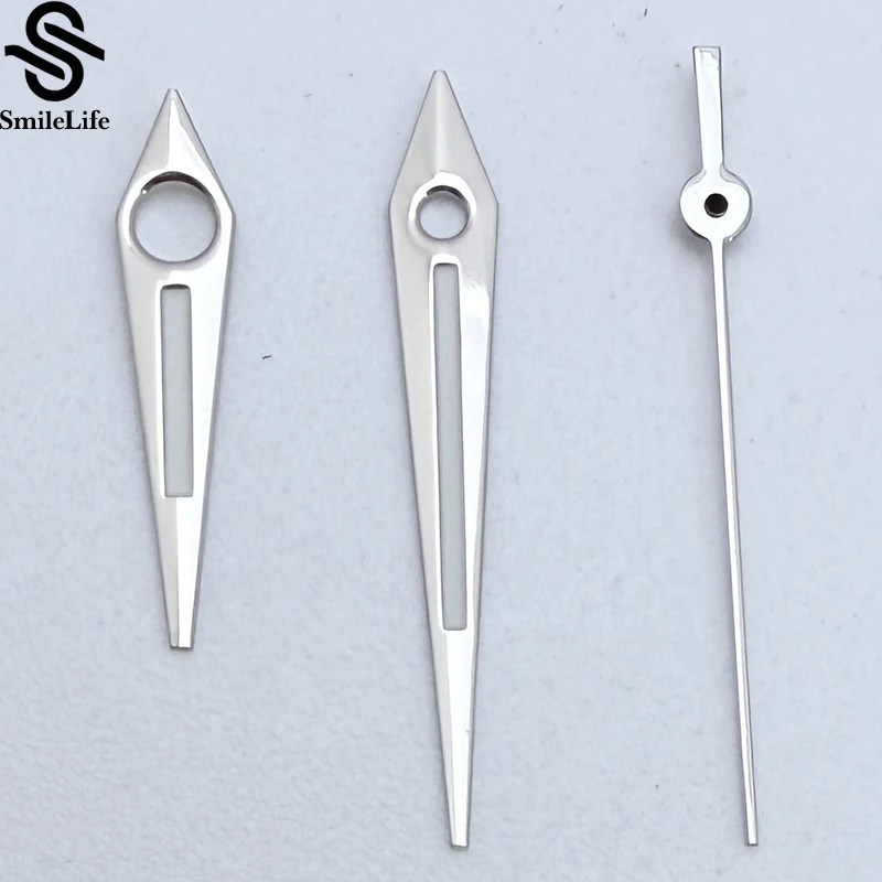 SmileLife NH35 lancette dell'orologio in argento lucido verde luminoso adatto al Giappone NH35/NH35A movimento automatico accessori per orologi meccanici