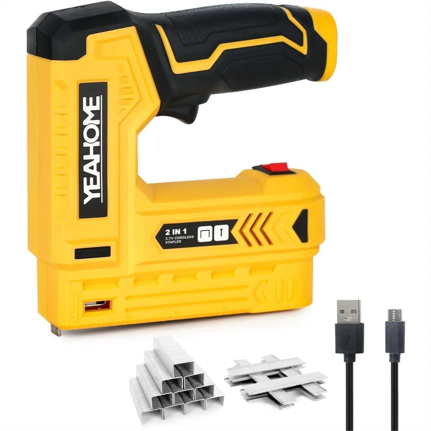 

Electric Staple Gun, Cordless 3.7V Brad Nailer/Stapler with USB Charger, Lightweight for Upholstery and DIY Projects