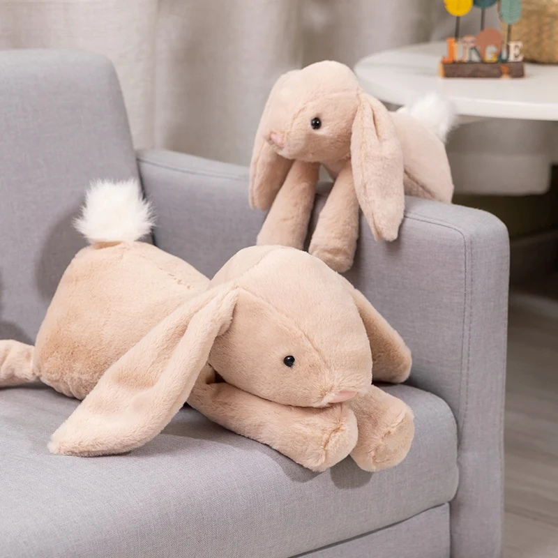 

Cute Cartoon Hot Long-Eared Rabbit Plush Doll Pillow Pink Super Soft Lying Rabbit Animal Plush Doll To Accompany Girls To Sleep