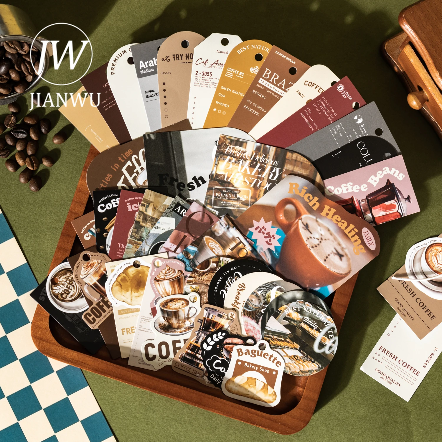 JIANWU مفتوحة سلسلة مقهى خمر مقهى التسمية المشهد المواد الكولاج سجل القصاصات ملصق الإبداعية DIY مجلة القرطاسية #4