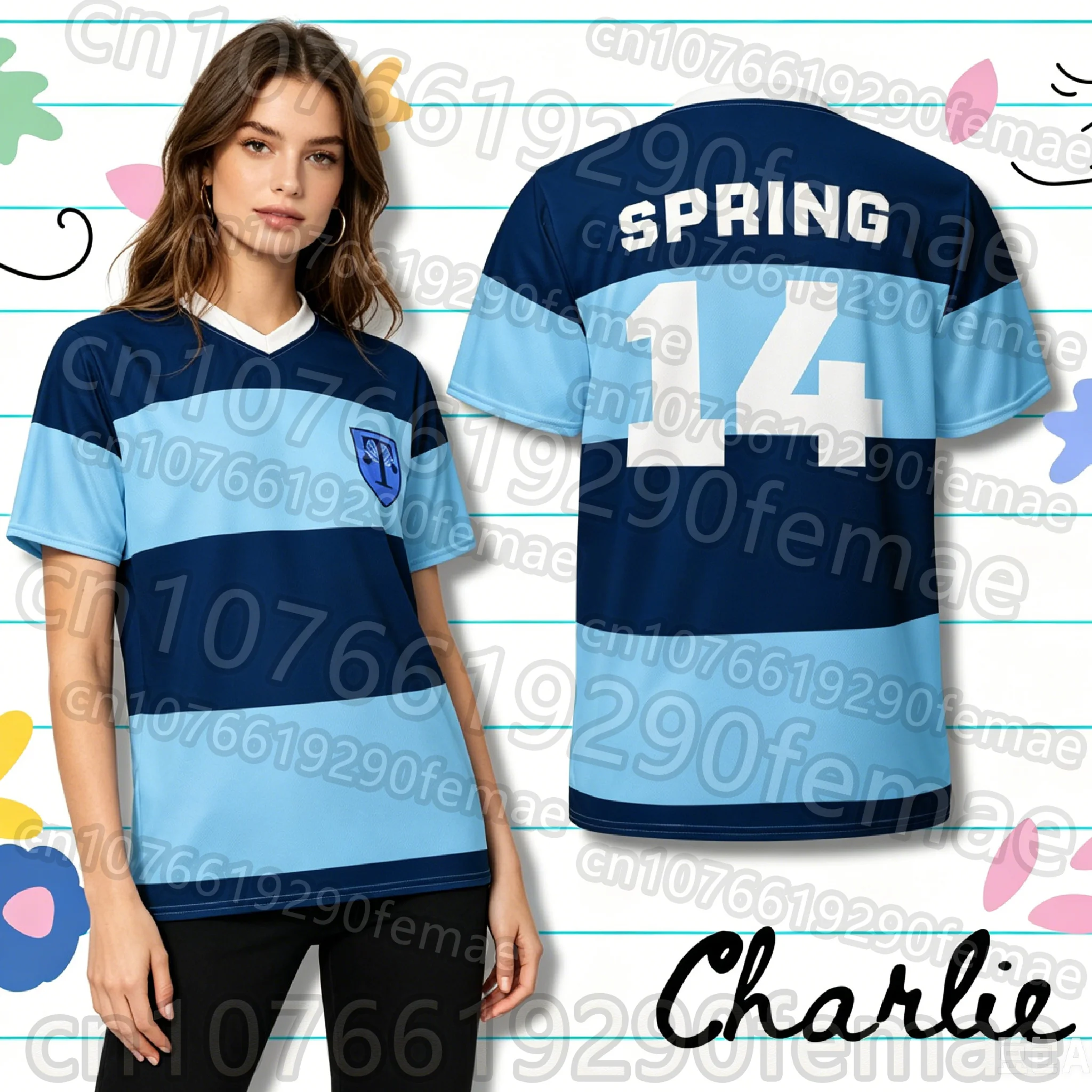 2026 New Heartstopper Forever LGBTQ Men's T-Shirt Nick Nelson Charlie Spring 10#14# Rugby Jersey Truham Grammar School Uniform view 2