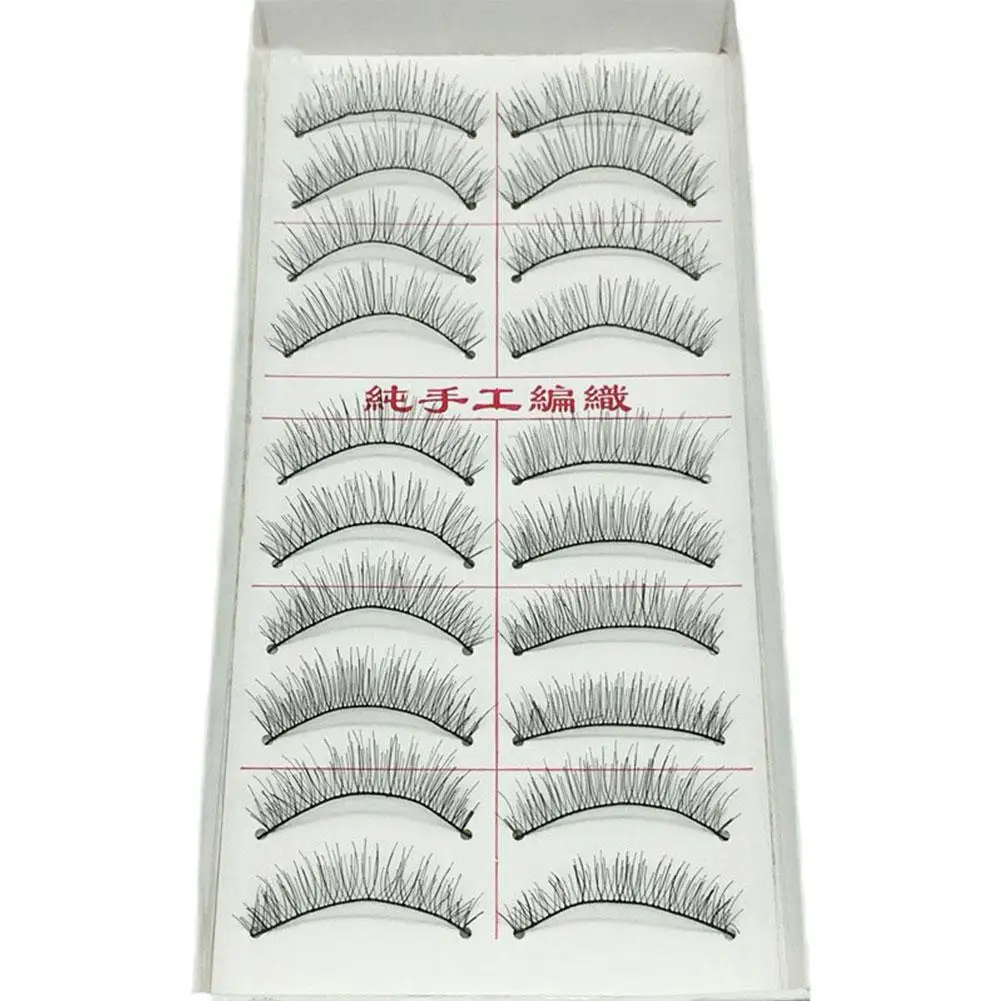 10 Pair Natural False Eyelashes Soft Long Eyelash Fake Tool Thick Eye Makeup Makeup Tool Eye Lashes Extension False Lash La M5O6