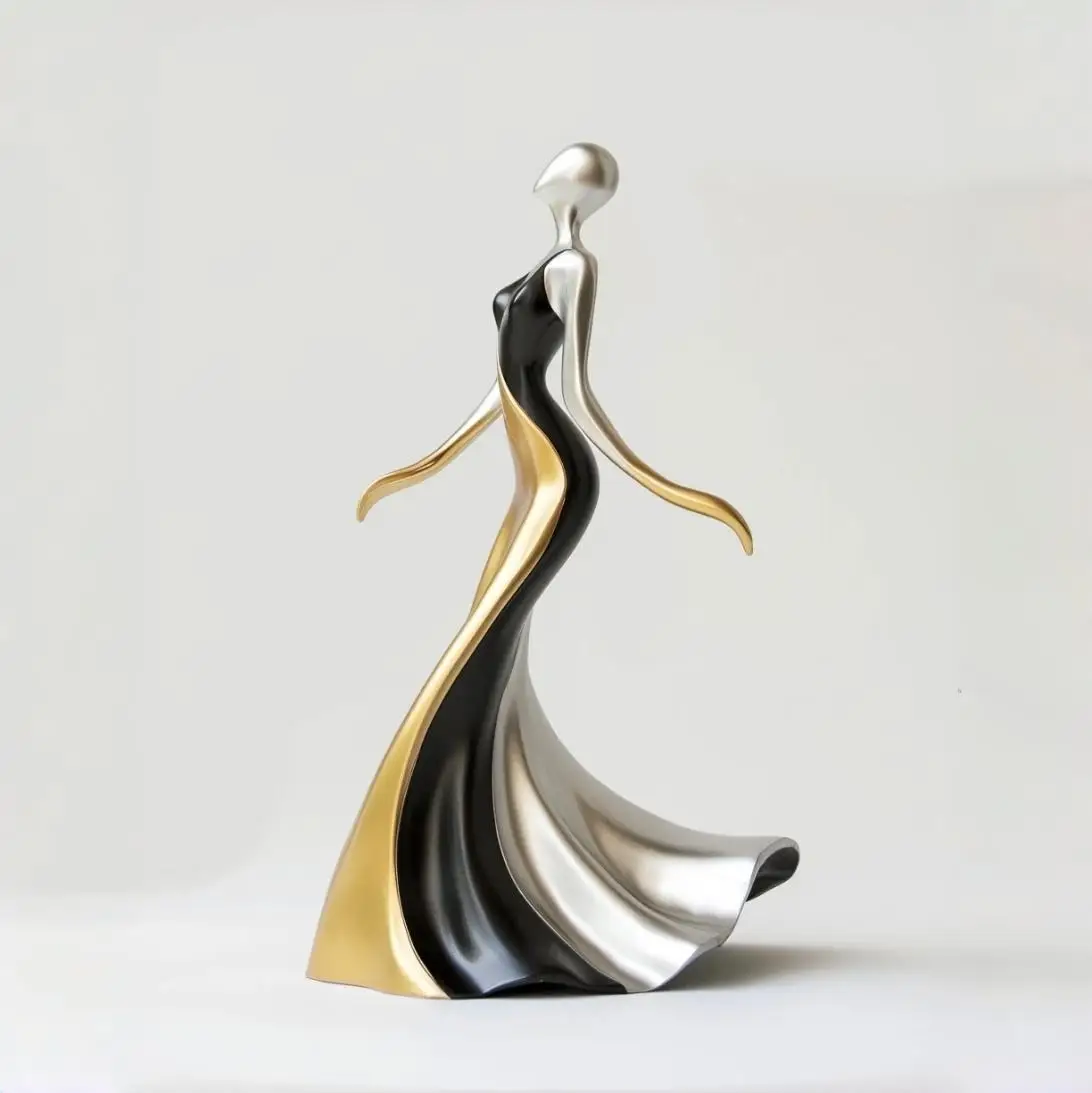 

Stainless steel abstract figure sculpture simple line Muse metal decorative space