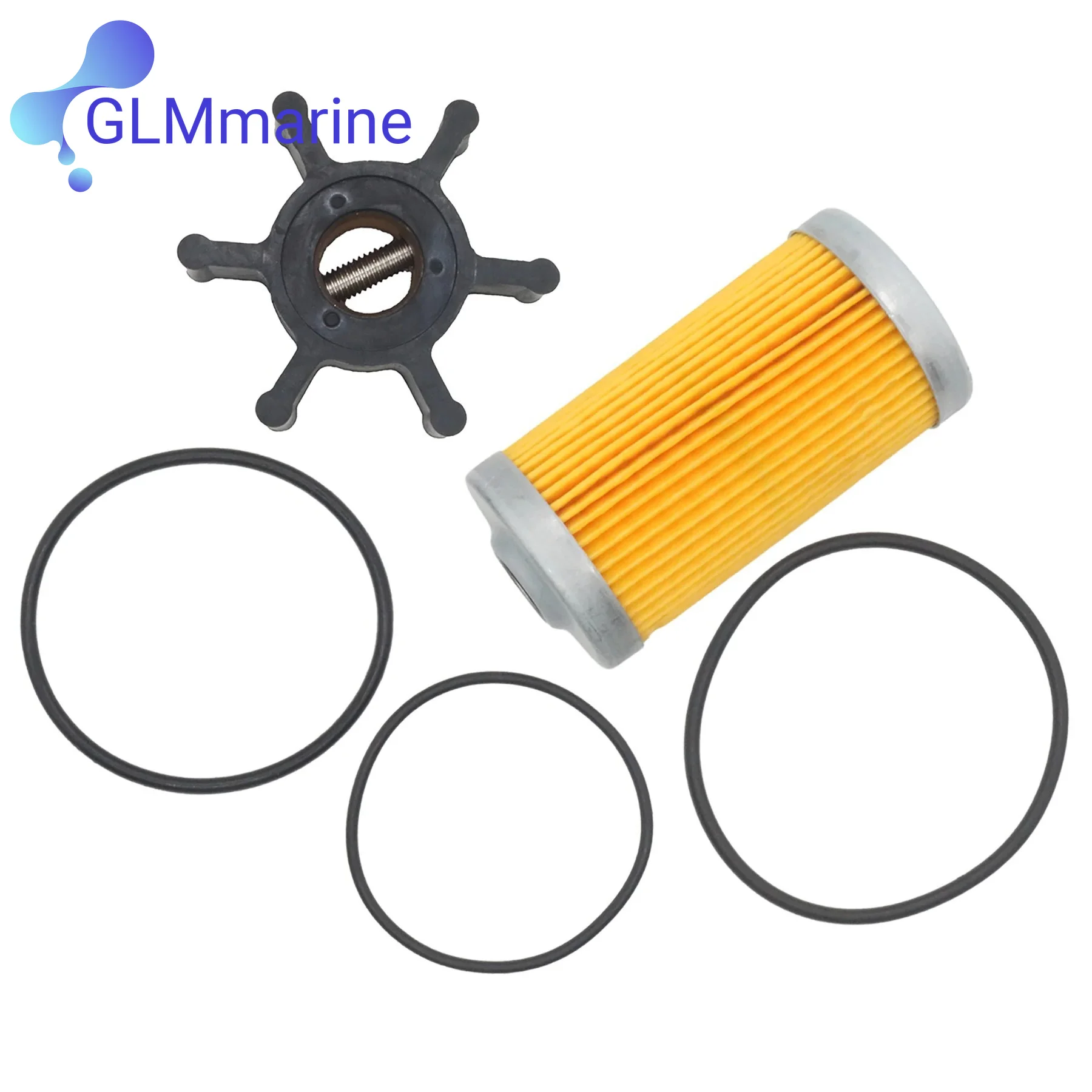 

Water Pump Impeller & Fuel Filter Service Kit 128990-42200 Compatible with Yanmar 2YM15 3YM20 2GM20 3GM30 Marine Engines X08810B