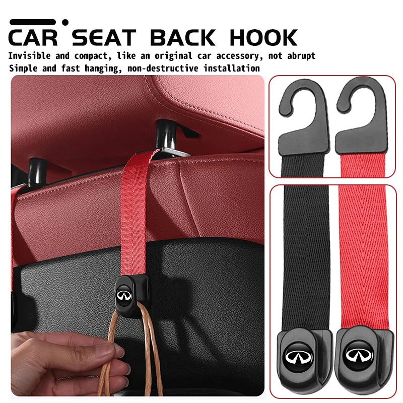 Sac de rangement avec crochets pour dossier de siège de voiture, accessoires pour Infiniti FX45 FX50 G25 G35 G37 JX35 Q50L M25 EX35 EX25 EX37
