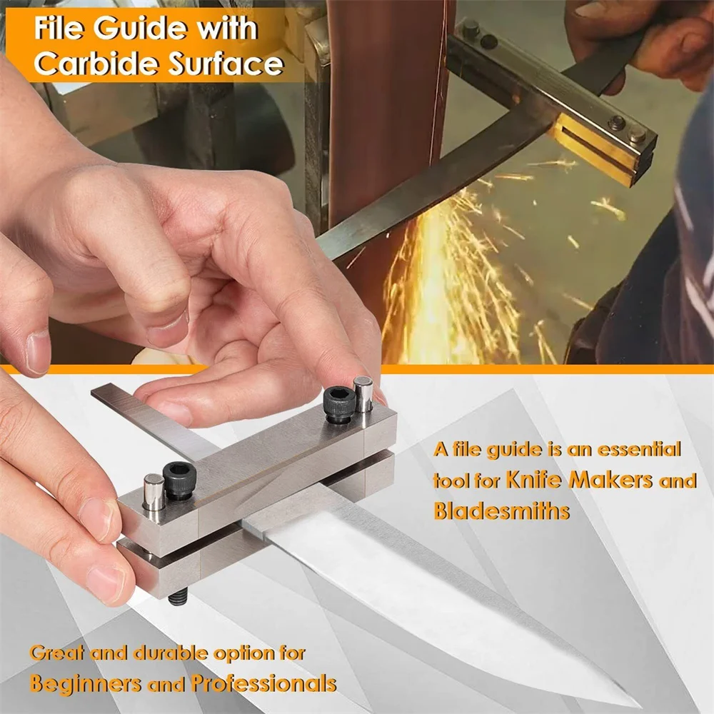 Hardened File Guide with Carbide Surface For Knife Making Knife Maker Tool, Fits Blade Width up to 2\