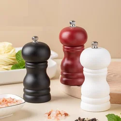 Mini Rubber Wooden Salt Pepper Grinder Paint Colorful Seasoning Grinder Spice Salt Mills 4inch