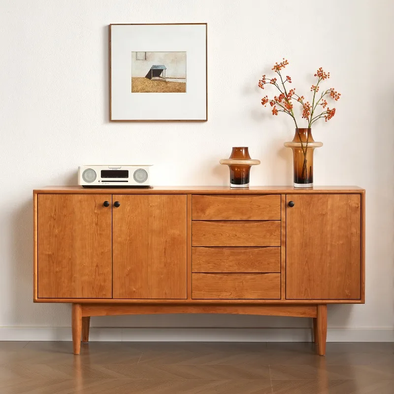 North American Cherry Meal Side Cabinet Modern Simple White Oak Side Cabinet Locker Black Walnut Drawer Bucket Cabinet