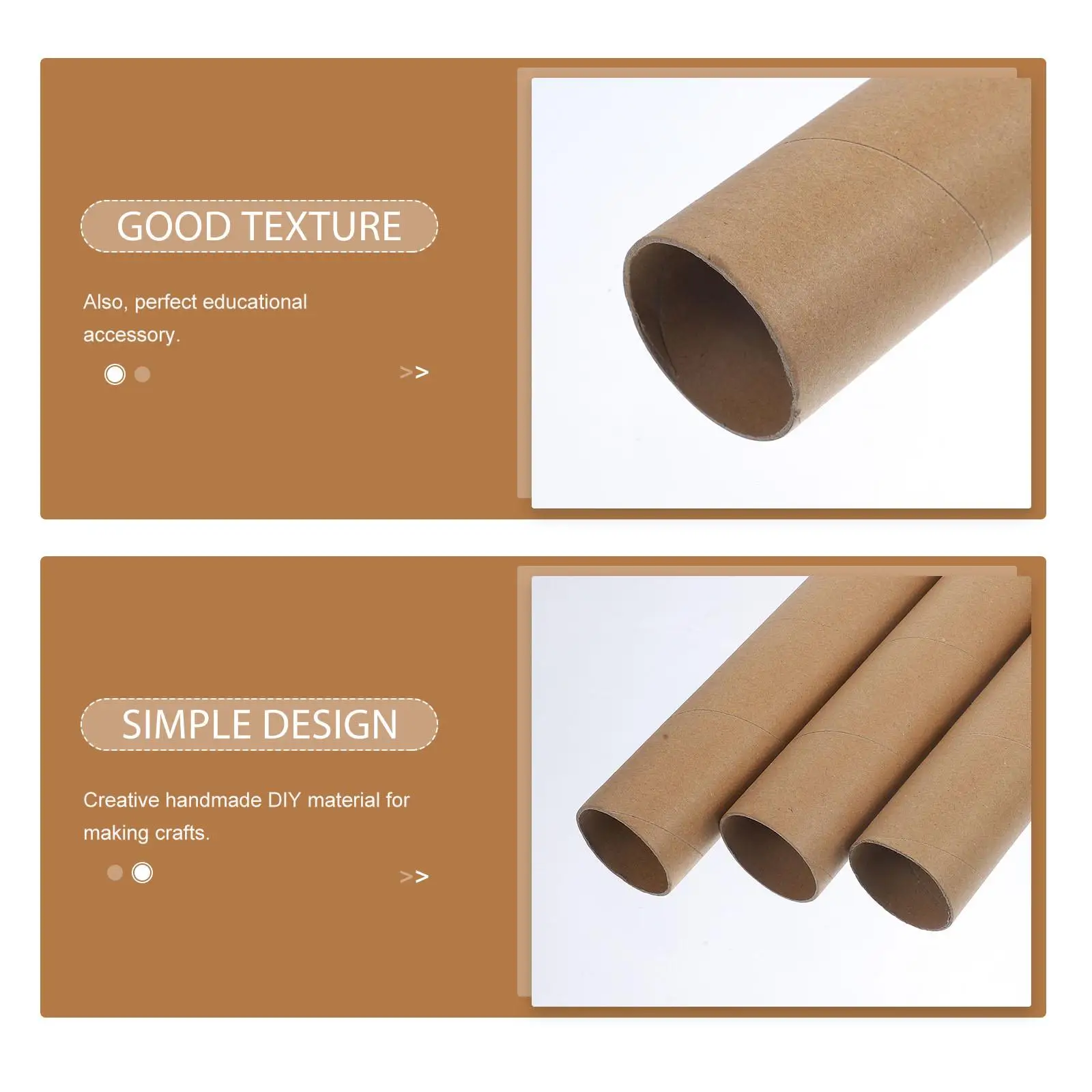 3PCS Paper Core Cardboard Tubes 30cmx5cm DIY Craft Material Kids Education Creativity Skills Classroom Home Use