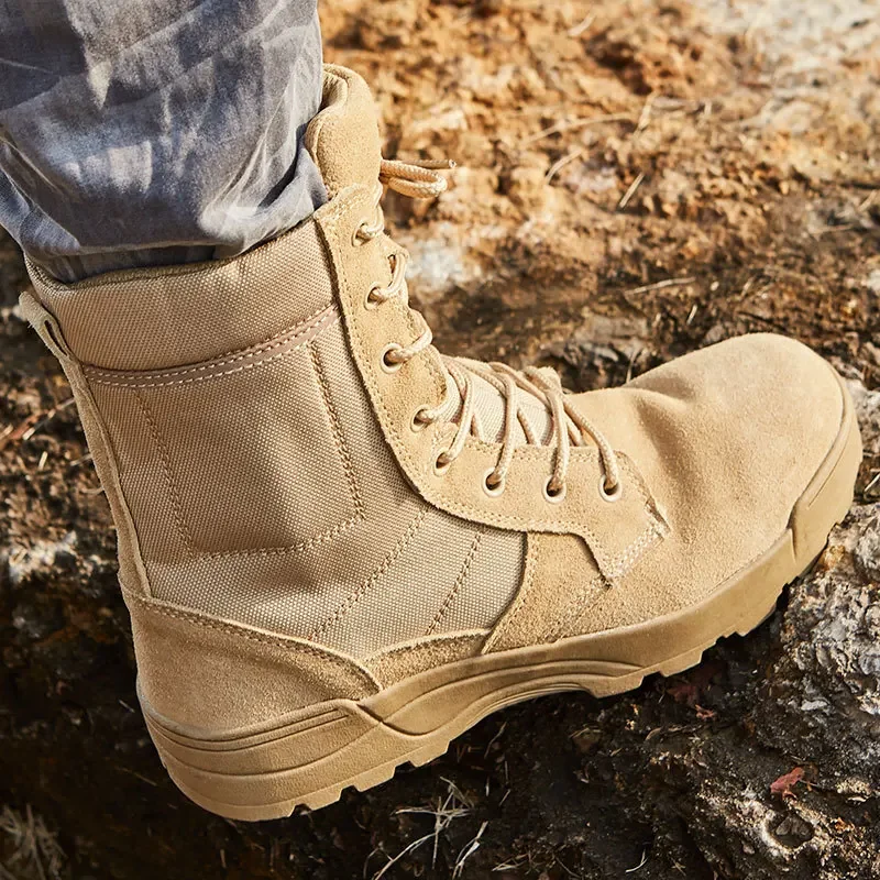 Botas de entrenamiento de campo para hombre, zapatillas de senderismo transpirables, informales, zapatos de Trekking, botas de desierto para escalada de montaña, 2024