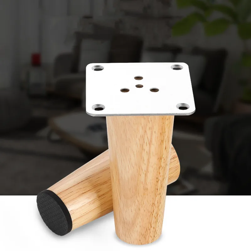 4 pz/set gambe in legno massello a sezione verticale per mobili gamba divano letto mobiletto del bagno sedia da tavolo piedini di ricambio piede inclinato